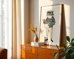 French Frog With Baguette Plakat