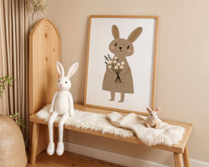 Bunny With Flowers Plakat