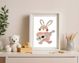 Bunny Playing Guitar Plakat
