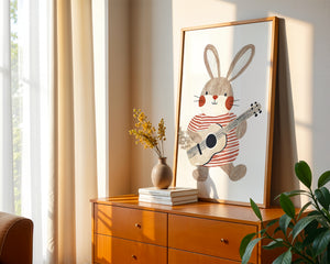 Bunny Playing Guitar Plakat