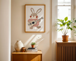 Bunny Playing Guitar Plakat
