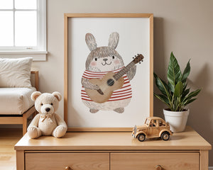 Chubby Bunny With Guitar Plakat
