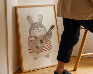 Chubby Bunny With Guitar Plakat