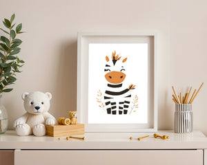 Zebra With Plants Plakat
