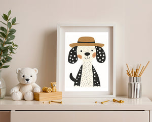 Dog With Hat Plakat