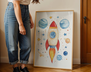 Rocket In Space Plakat