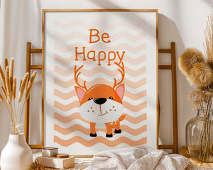 Be Happy Fox Plakat