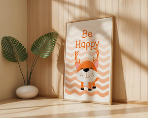 Be Happy Fox Plakat