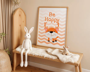 Be Happy Fox Plakat