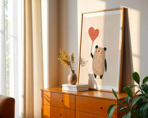 Bear With Heart Balloon Plakat
