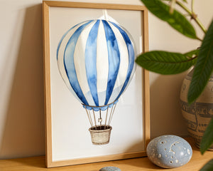 Blue Hot Air Balloon Plakat