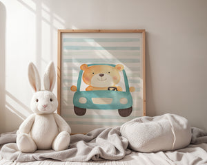 Bear In Car Plakat