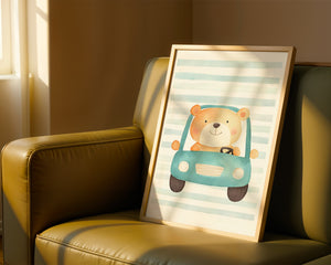 Bear In Car Plakat