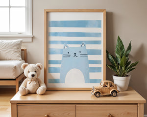 Striped Blue Cat Plakat