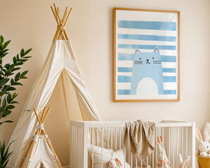 Striped Blue Cat Plakat