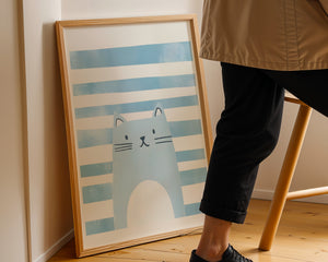Striped Blue Cat Plakat