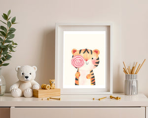 Tiger With Lollipop Plakat