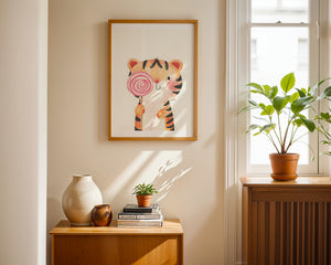 Tiger With Lollipop Plakat