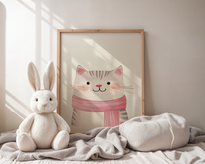 Cat With Scarf Plakat