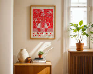 Yayoi Kusama - Crimson Floral Vessel Plakat