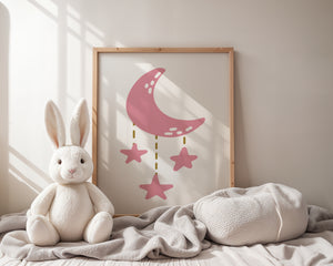 Rosa Månemobil Plakat