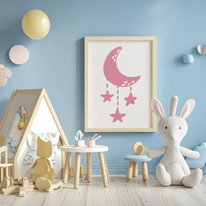 Rosa Månemobil Plakat