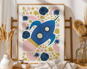 Cosmic Bloom Rocket Plakat