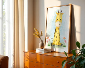 Watercolor Giraffe Friend Plakat