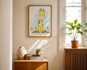 Watercolor Giraffe Friend Plakat