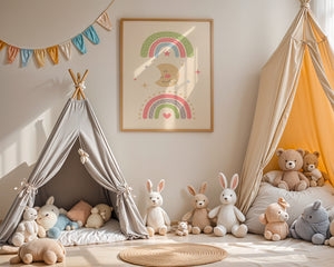 Rainbow And Moon Plakat