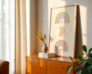 Rainbow And Moon Plakat