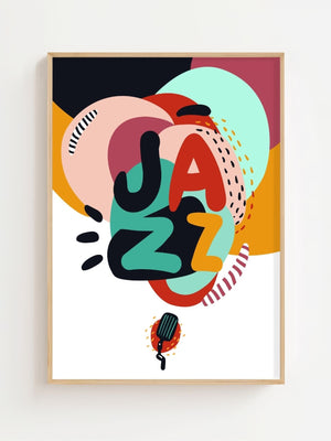 Abstract Jazz Pulse Plakat - 21 x 29.7 cm - Nellastore
