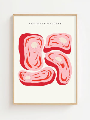 Abstract Steak Gallery Plakat - 21 x 29.7 cm - Nellastore