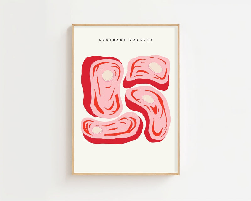 Abstract Steak Gallery Plakat - 21 x 29.7 cm - Nellastore