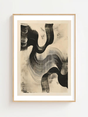 Abstract Wave Lines Plakat - 21 x 29.7 cm (A4) - Nellastore