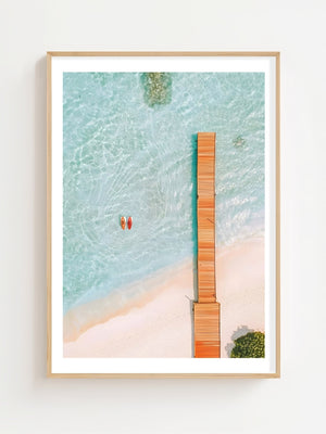 Aerial Beach Dock Plakat - 21 x 29.7 cm (A4) - Nellastore
