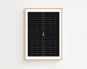 Aerial Night Road Plakat - 21 x 29.7 cm (A4) - Nellastore