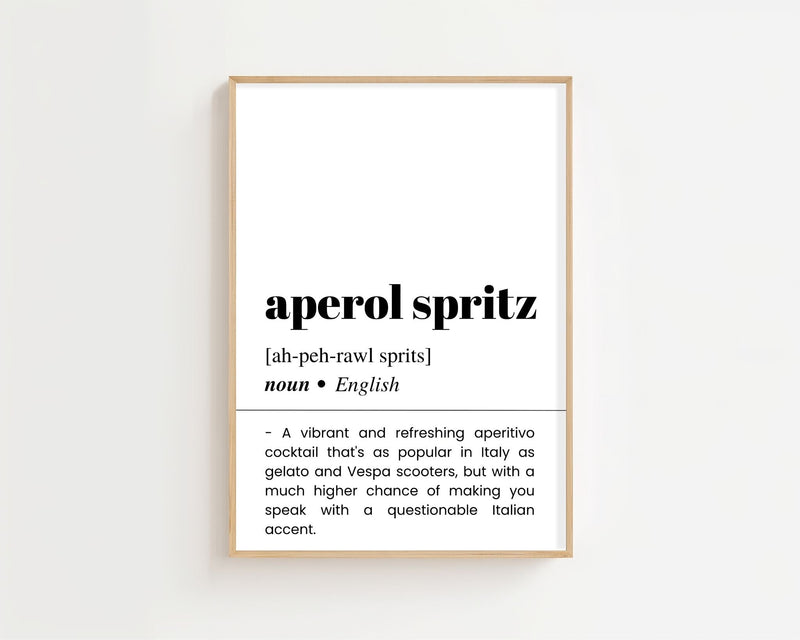 Aperol Spritz Definition Plakat - 21 x 29.7 cm (A4) - Nellastore