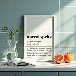 Aperol Spritz Definition Plakat - 21 x 29.7 cm (A4) - Nellastore