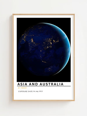 Asia and Australia Plakat - 21 x 29.7 cm (A4) - Nellastore