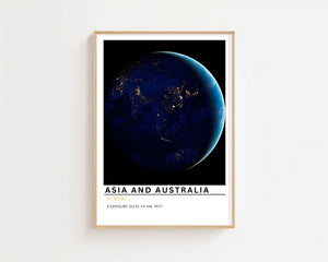 Asia and Australia Plakat - 21 x 29.7 cm (A4) - Nellastore