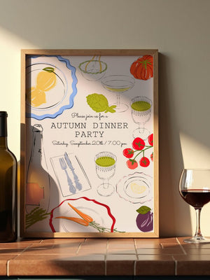 Autumn Dinner Party Plakat - 21 x 29.7 cm - Nellastore