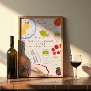 Autumn Dinner Party Plakat - 21 x 29.7 cm - Nellastore