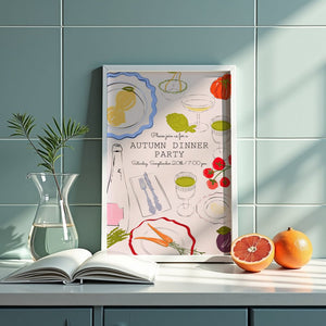 Autumn Dinner Party Plakat - 21 x 29.7 cm - Nellastore