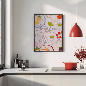 Autumn Dinner Party Plakat - 21 x 29.7 cm - Nellastore