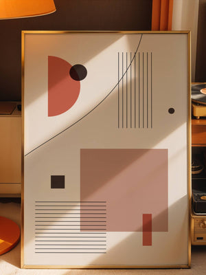 Bauhaus Geometry Terracotta Plakat - 21 x 29.7 cm - Nellastore