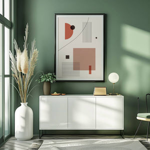 Bauhaus Geometry Terracotta Plakat - 21 x 29.7 cm - Nellastore