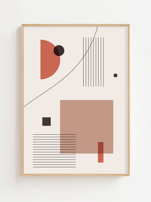 Bauhaus Geometry Terracotta Plakat - 21 x 29.7 cm - Nellastore