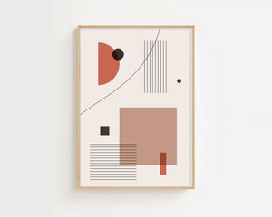 Bauhaus Geometry Terracotta Plakat - 21 x 29.7 cm - Nellastore