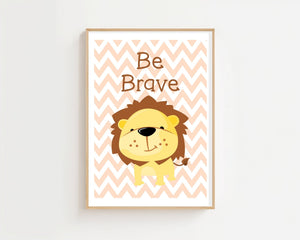 Be Brave Lion Plakat - 21 x 29.7 cm (A4) - Nellastore